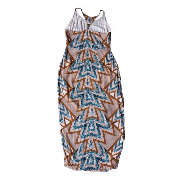 Free People Slubby Crinkle Serves You Right Printed Maxi Dress Size 8 - Picture 5 of 10